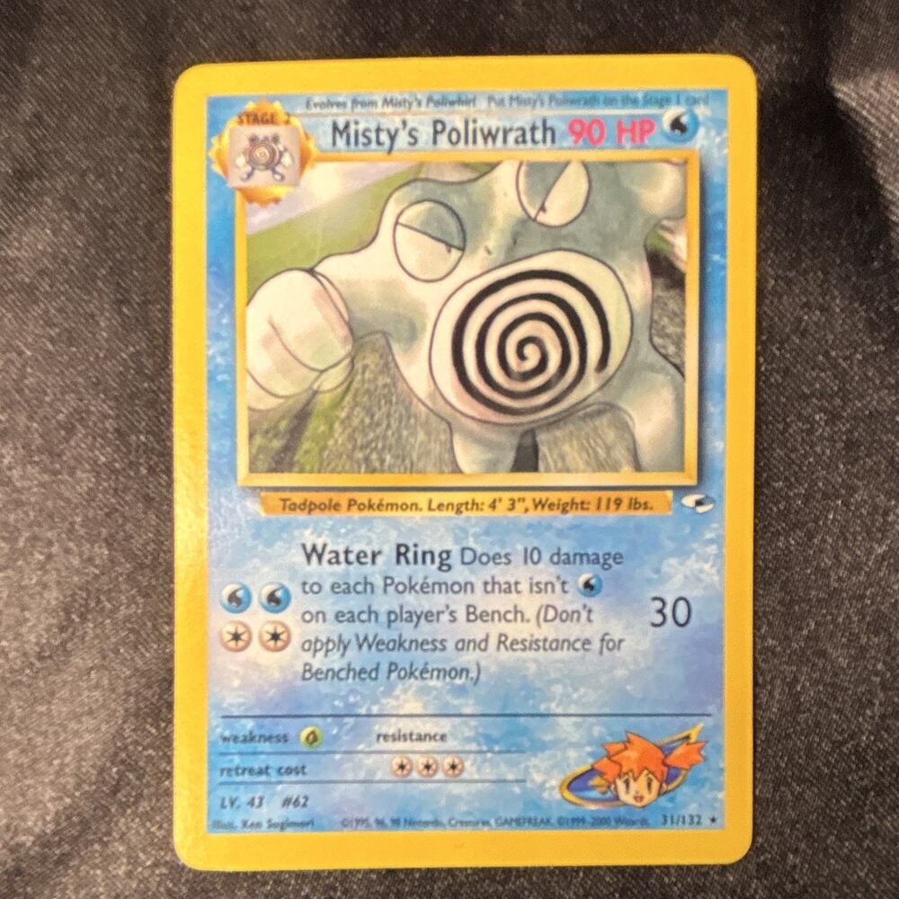 Misty's Poliwrath 31/132 Gym Heroes Unlimited Regular Rare 90 HP 2000 WOTC